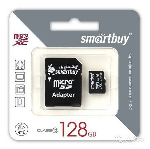 Карта памяти Micro SD 10 класс 128гб